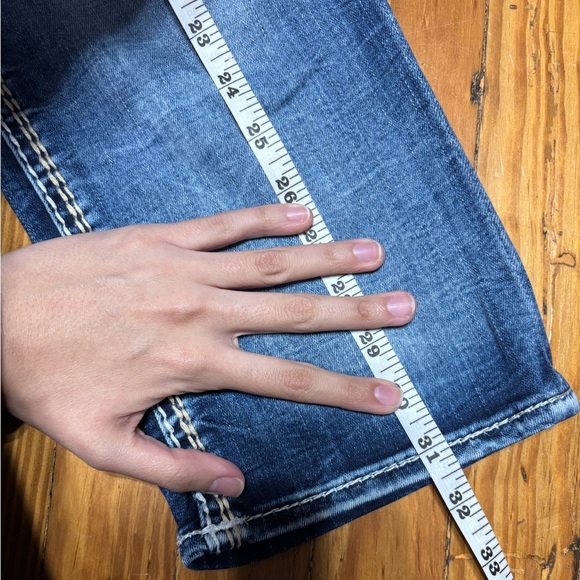 Rock Revival Vintage Blue Acid Wash Y2K Low Rise Denim Embroidered Capri Size30 - Picture 13 of 13
